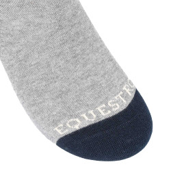Calze unisex Equestro College in tessuto tecnico Grigio mélange / blu blazer / bianco antico Calze unisex Equestro College in tessuto tecnico Grigio mélange / blu blazer / bianco antico