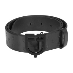 Cintura Equestro in pelle nera con fibbia con logo Nero Cintura Equestro in pelle nera con fibbia con logo Nero