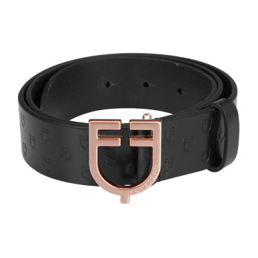 Cintura Equestro in pelle nera con fibbia rose gold Nero Cintura Equestro in pelle nera con fibbia rose gold Nero