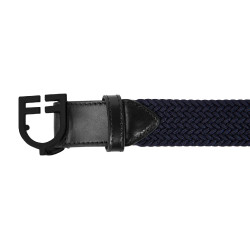 Cintura elastica Equestro con fibbia con logo nero Marina Blu marino