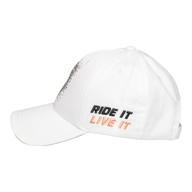 Cappellino da donna Equestro con logo in strass Bianco