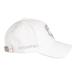 Cappellino da donna Equestro con logo in strass Bianco