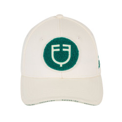 Cappellino da baseball Equestro con logo su patch in spugna Bianco antico / verde oltremare