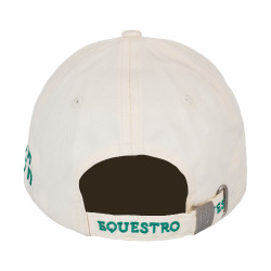 Cappellino da baseball Equestro con logo su patch in spugna Bianco antico / verde oltremare