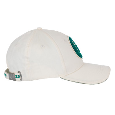 Cappellino da baseball Equestro con logo su patch in spugna Bianco antico / verde oltremare