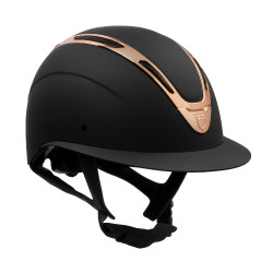 Casco da donna Equestro Apocalypse con calotta opaca omologato EN 1384-2023 Nero / oro rosa Casco da donna Equestro Apocalypse con calotta opaca omologato EN 1384-2023 Nero / oro rosa