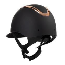 Casco da donna Equestro Apocalypse con calotta opaca omologato EN 1384-2023 Nero / oro rosa Casco da donna Equestro Apocalypse con calotta opaca omologato EN 1384-2023 Nero / oro rosa
