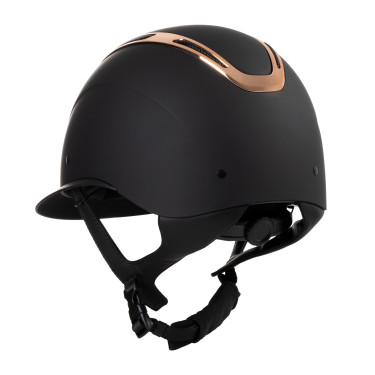 Casco da donna Equestro Apocalypse con calotta opaca omologato EN 1384-2023 Nero / oro rosa Casco da donna Equestro Apocalypse con calotta opaca omologato EN 1384-2023 Nero / oro rosa