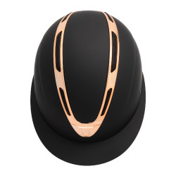 Casco da donna Equestro Apocalypse con calotta opaca omologato EN 1384-2023 Nero / oro rosa Casco da donna Equestro Apocalypse con calotta opaca omologato EN 1384-2023 Nero / oro rosa