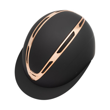 Casco da donna Equestro Apocalypse con calotta opaca omologato EN 1384-2023 Nero / oro rosa Casco da donna Equestro Apocalypse con calotta opaca omologato EN 1384-2023 Nero / oro rosa