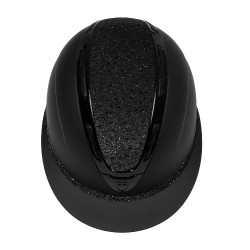 Casco da donna Equestro Apocalypse con calotta opaca con strass EN 1384-2023 Nero / nero