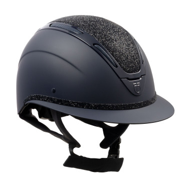 Casco da donna Equestro Apocalypse con calotta opaca con strass EN 1384-2023 Nero / canna di fucile Grigio