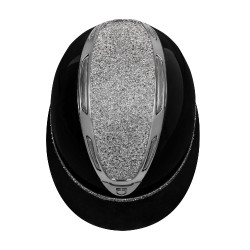 Casco da donna Equestro Apocalypse con calotta lucida con strass EN 1384-2023 Nero / canna di fucile Grigio