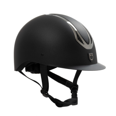 Casco Equestro unisex Azael con rotella posteriore con EN 1384-2023 Nero / canna di fucile Grigio
