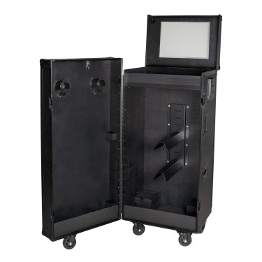 Armadio selleria Equestro in metallo nero 65×62×138 cm Nero lucido