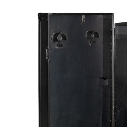Armadio selleria Equestro in metallo nero 65×62×138 cm Nero lucido