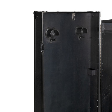 Armadio selleria Equestro in metallo nero 65×62×138 cm Nero lucido