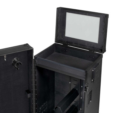 Armadio selleria Equestro in metallo nero 65×62×138 cm Nero lucido