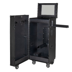 Armadio selleria Equestro in metallo nero 65×62×138 cm Nero lucido