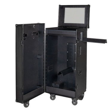 Armadio selleria Equestro in metallo nero 65×62×138 cm Nero lucido