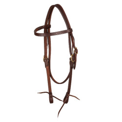 Briglia western Pool’s Browband Tie Ends Oliato Marrone