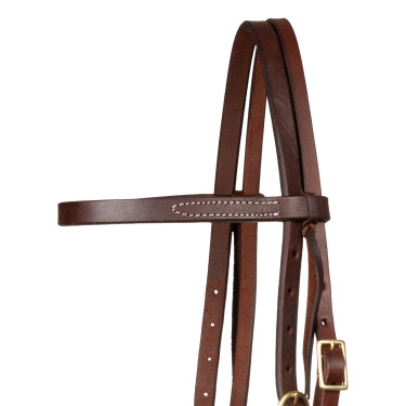 Briglia western Pool’s Browband Tie Ends Oliato Marrone