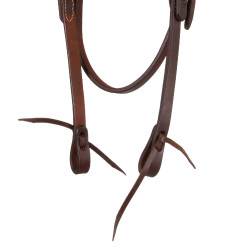 Briglia western Pool’s Browband Tie Ends Oliato Marrone