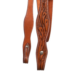 Briglia western McBryan con incisioni floreali Nocciola Marrone