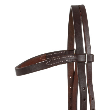 Briglia western Lakota con fibbie decorative in argento Oliato Marrone