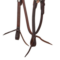 Briglia western Lakota con fibbie decorative in argento Oliato Marrone