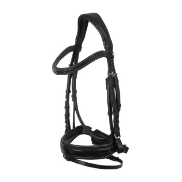 Filet con testiera anatomica Equestro con capezzina imbottita Nero