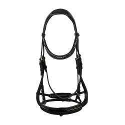 Briglia Supreme Hemelite da dressage con redini in gomma Nero Briglia Supreme Hemelite da dressage con redini in gomma Nero