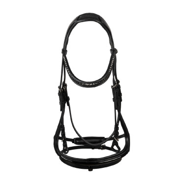 Briglia Supreme Hemelite da dressage con redini in gomma Nero Briglia Supreme Hemelite da dressage con redini in gomma Nero