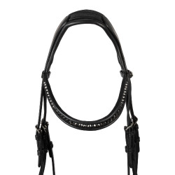 Briglia Supreme Hemelite da dressage con redini in gomma Nero Briglia Supreme Hemelite da dressage con redini in gomma Nero
