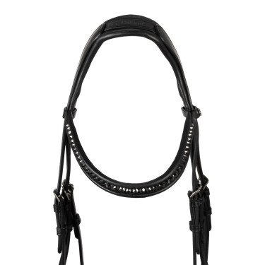 Briglia Supreme Hemelite da dressage con redini in gomma Nero Briglia Supreme Hemelite da dressage con redini in gomma Nero