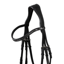 Briglia Supreme Hemelite da dressage con redini in gomma Nero Briglia Supreme Hemelite da dressage con redini in gomma Nero