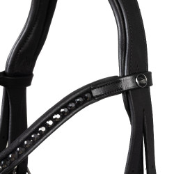 Briglia Supreme Hemelite da dressage con redini in gomma Nero Briglia Supreme Hemelite da dressage con redini in gomma Nero