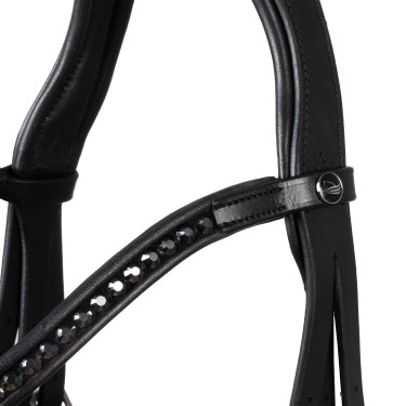 Briglia Supreme Hemelite da dressage con redini in gomma Nero Briglia Supreme Hemelite da dressage con redini in gomma Nero