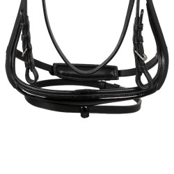 Briglia Supreme Hemelite da dressage con redini in gomma Nero Briglia Supreme Hemelite da dressage con redini in gomma Nero