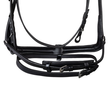 Briglia Supreme Hemelite da dressage con redini in gomma Nero Briglia Supreme Hemelite da dressage con redini in gomma Nero