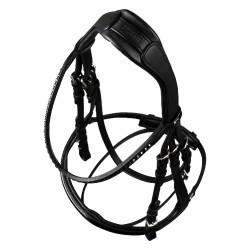 Briglia Supreme Hemelite da dressage con redini in gomma Nero Briglia Supreme Hemelite da dressage con redini in gomma Nero