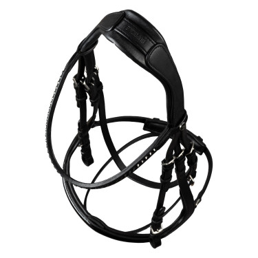 Briglia Supreme Hemelite da dressage con redini in gomma Nero Briglia Supreme Hemelite da dressage con redini in gomma Nero