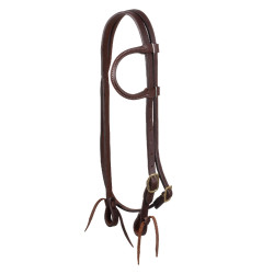 Briglia one-ear Pool’s in ottone con sottogola Oliato Marrone