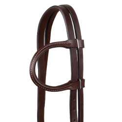 Briglia one-ear Pool’s in ottone con sottogola Oliato Marrone
