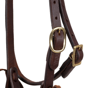 Briglia one-ear Pool’s in ottone con sottogola Oliato Marrone