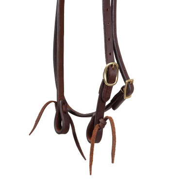 Briglia one-ear Pool’s in ottone con sottogola Oliato Marrone