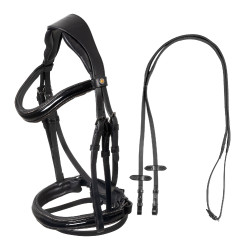 Briglia Equestro curvata a forma anteriore Nero Briglia Equestro curvata a forma anteriore Nero