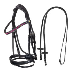 Filet Equestro anatomico con pietre fucsia Nero Filet Equestro anatomico con pietre fucsia Nero
