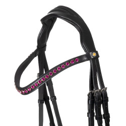 Filet Equestro anatomico con pietre fucsia Nero Filet Equestro anatomico con pietre fucsia Nero