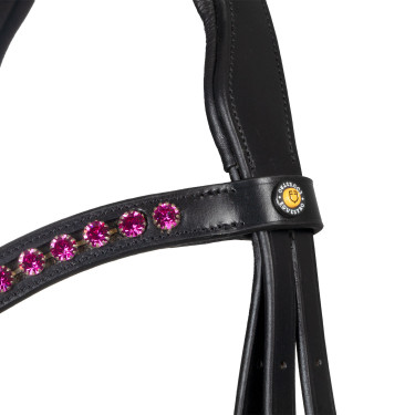 Filet Equestro anatomico con pietre fucsia Nero Filet Equestro anatomico con pietre fucsia Nero